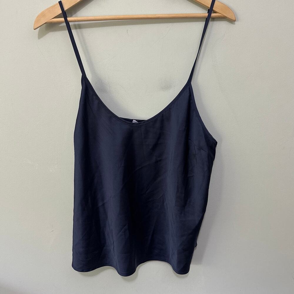Savage Fenty Top Womens Large Blue Satin Camisole Rhinestone Side Trim Coquette
